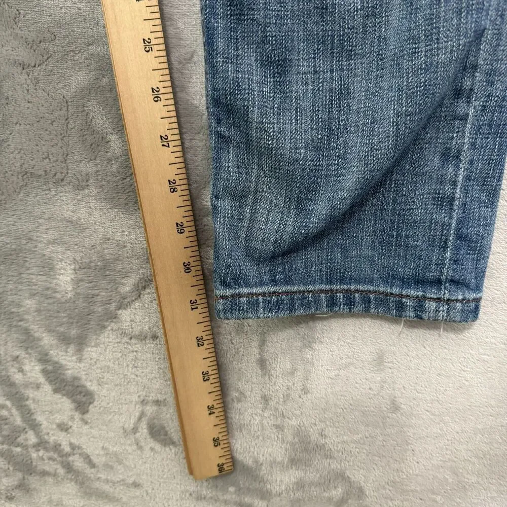 Banana Republic Mens Jeans 30 Medium Blue Distressed Cotton Blend Skinny